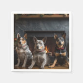 Australisch vee bij de open haard Kerstmis Servet (Voorkant)