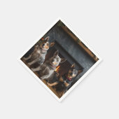 Australisch vee bij de open haard Kerstmis Servet (Hoek)