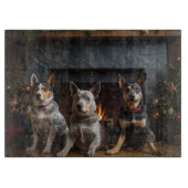 Australisch vee bij de open haard Kerstmis Snijplank (Voorkant)