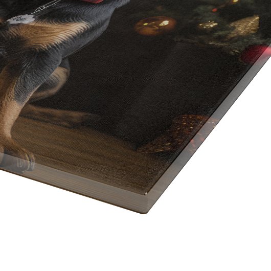 Australisch vee bij de open haard Kerstmis Snijplank (Hoek)