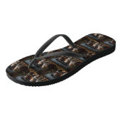 Australisch vee bij de open haard Kerstmis Teenslippers (Schuin)