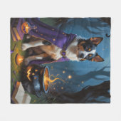 Australisch vee grillige Halloween schilderij Fleece Deken (Voorkant (Horizontaal))