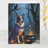 Australisch vee grillige Halloween schilderij Kaart (Gele Bloem)