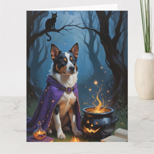 Australisch vee grillige Halloween schilderij Kaart (Voorkant)