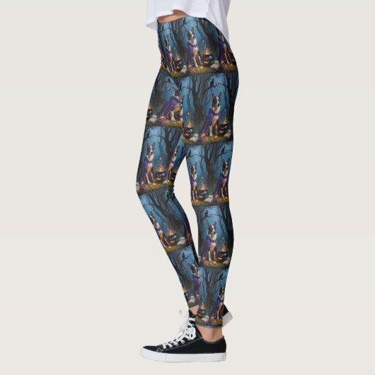 Australisch vee grillige Halloween schilderij Leggings (Links)