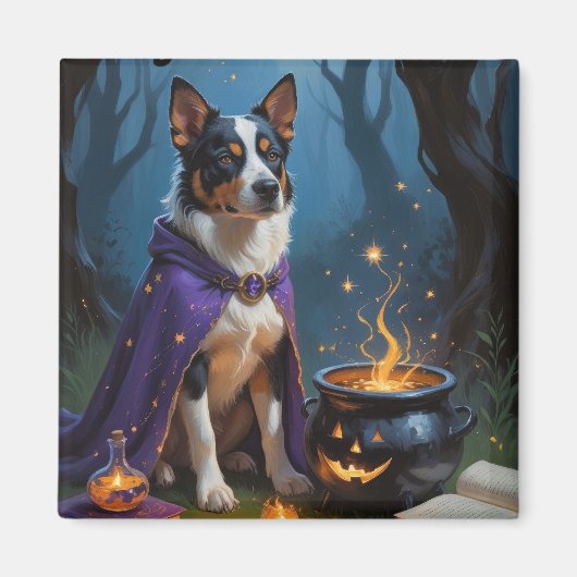 Australisch vee grillige Halloween schilderij Magneet (Voorkant)