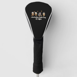 Australisch vee hond en koffie golfheadcover