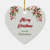 Australisch vee hond Holly krans Kerstmis Keramisch Ornament (Achterkant)