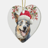 Australisch vee hond Holly krans Kerstmis Keramisch Ornament (Links)
