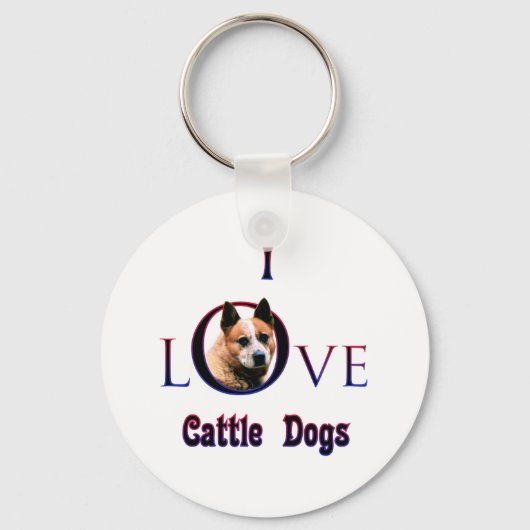 Australisch vee hond ik hou sleutelhanger (Voorkant)