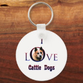 Australisch vee hond ik hou sleutelhanger (Voorkant)