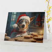 Australisch vee hond kerstkoekjes vakantie kaart (Gele Bloem)