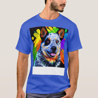 Australisch vee hond regenboog schilderij t-shirt