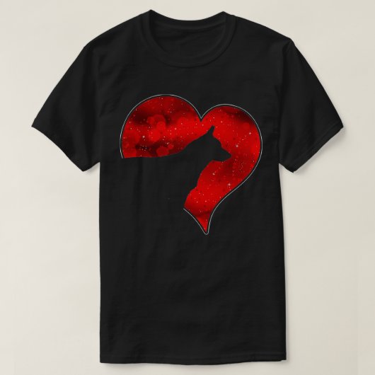Australisch vee hond rood hart liefde t-shirt (Design voorkant)
