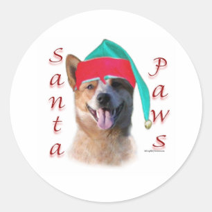 Australisch vee hond Santa Paws Ronde Sticker
