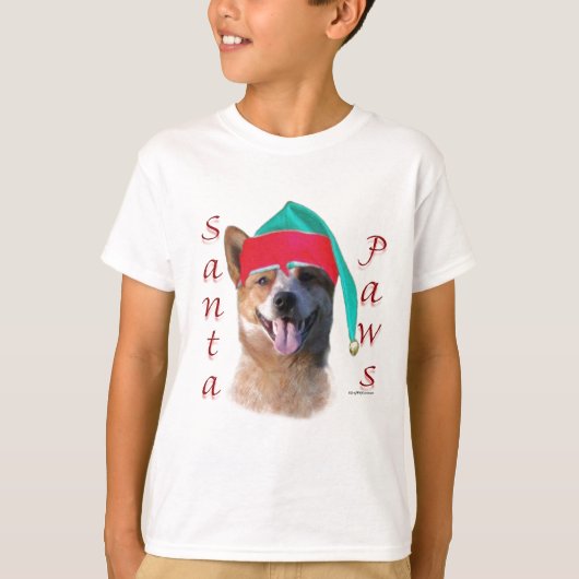Australisch vee hond Santa Paws T-shirt (Voorkant)