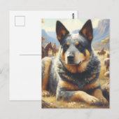 Australisch vee hond schilderen Briefkaart (Voorkant / Achterkant)