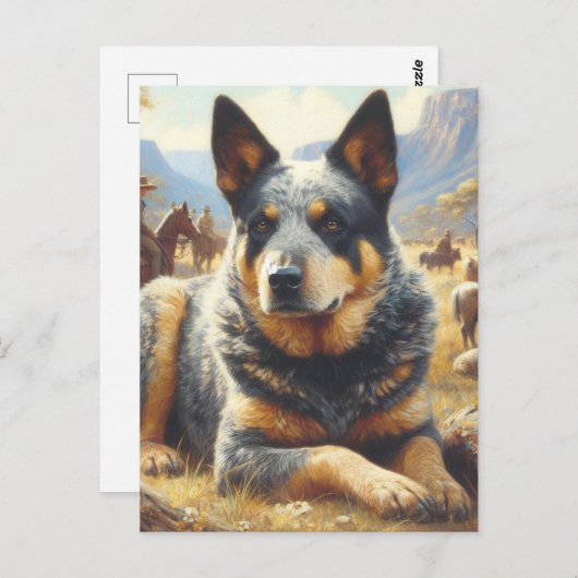  Australisch vee hond schilderen Briefkaart (Voorkant / Achterkant)
