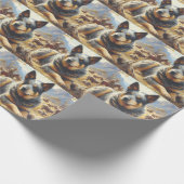  Australisch vee hond schilderen Cadeaupapier (Hoek)