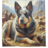 Australisch vee hond schilderen Douchegordijn (Voorkant)