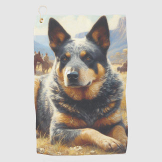  Australisch vee hond schilderen Golfhanddoek