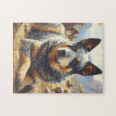Australisch vee hond schilderen Legpuzzel (Horizontaal)