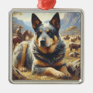 Australisch vee hond schilderen Metalen Ornament