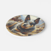  Australisch vee hond schilderen Papieren Bordje (Gekanteld)