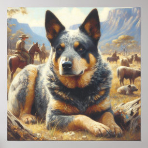 Australisch vee hond schilderen Poster