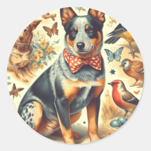  Australisch vee hond schilderen Ronde Sticker