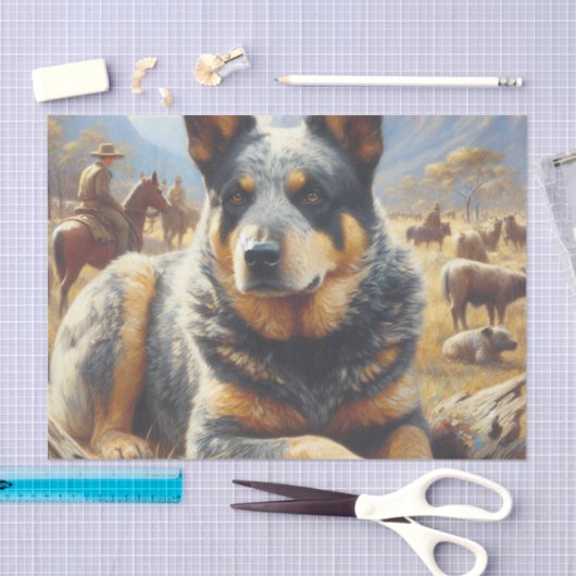  Australisch vee hond schilderen Tissuepapier (Craft)