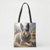 Australisch vee hond schilderen Tote Bag (Voorkant)