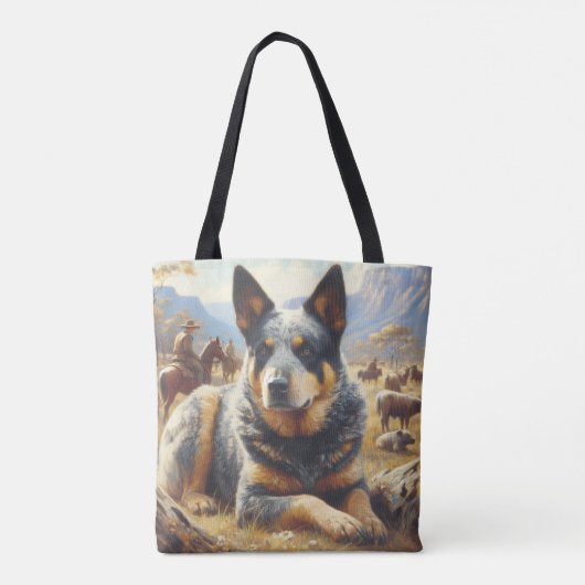 Australisch vee hond schilderen Tote Bag (Achterkant)