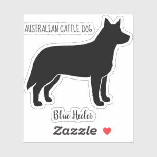 Australisch vee hond silhouet blauw heler vinyl sticker