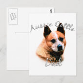 Australisch vee hond vader 2 briefkaart (Voorkant / Achterkant)