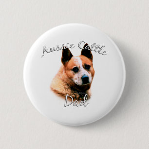 Australisch vee hond vader 2 ronde button 5,7 cm