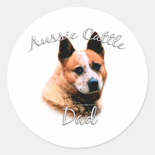 Australisch vee hond vader 2 ronde sticker (Voorkant)