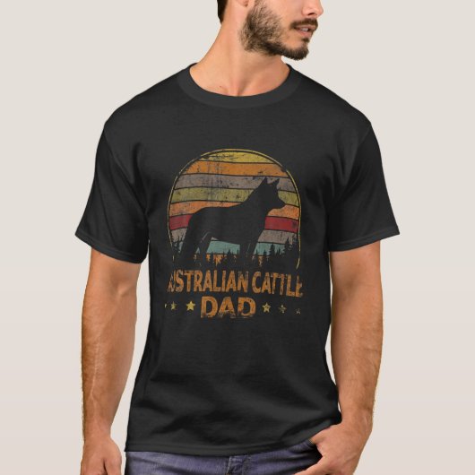 Australisch vee hond vader retro hond vader T-shirt (Voorkant)