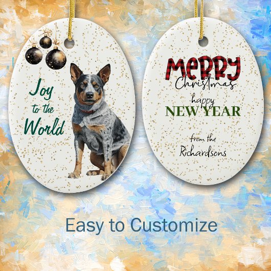 Australisch vee hond Vreugde aan de Wereld Kerstmi Keramisch Ornament