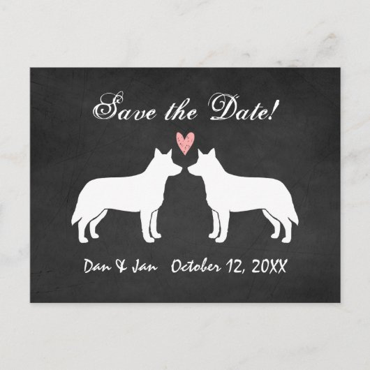 Australisch vee honden bruiloft Save the Date Aankondigingskaart (Voorkant)