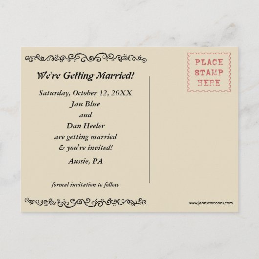 Australisch vee honden bruiloft Save the Date Aankondigingskaart (Achterkant)