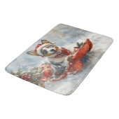 Australisch vee in slee laat het sneeuwen Kerstmis Badmat (Gekanteld)