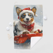 Australisch vee in slee laat het sneeuwen Kerstmis Golfhanddoek (Insitu)