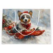 Australisch vee in slee laat het sneeuwen Kerstmis Groot Cadeauzakje (Voorkant)