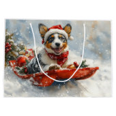 Australisch vee in slee laat het sneeuwen Kerstmis Groot Cadeauzakje (Achterkant)