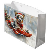 Australisch vee in slee laat het sneeuwen Kerstmis Groot Cadeauzakje (Achterkant Gekanteld)