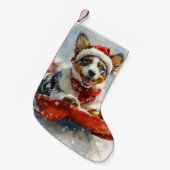 Australisch vee in slee laat het sneeuwen Kerstmis Kleine Kerstsok (Voorkant (Hangend))