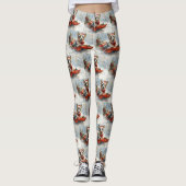 Australisch vee in slee laat het sneeuwen Kerstmis Leggings (Voorkant)