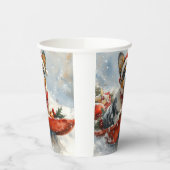 Australisch vee in slee laat het sneeuwen Kerstmis Papieren Bekers (Links)