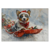 Australisch vee in slee laat het sneeuwen Kerstmis Snijplank (Voorkant)